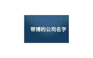 公司起名带博的,公司起名带博的名字好吗