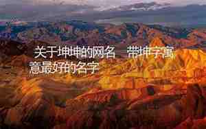 关于坤的网名大全