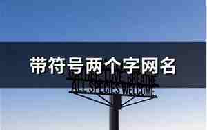 两字网名带符号，两字网名带符号伤感
