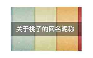 有关桃子的网名女