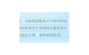 姓何的谐音乳名