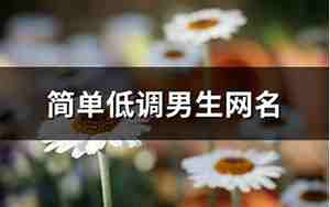 低调网名男生,低调网名男生霸气