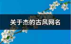 有关于杰的网名