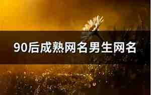 90后网名男，90后网名男霸气