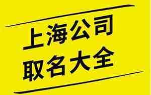 上海公司取名,上海公司取名规则