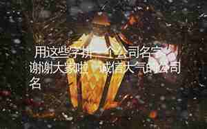 以诚信为名的公司名称