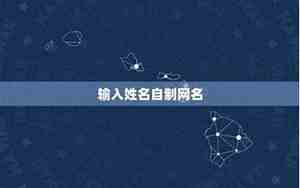 制作网名,输入姓名自制网名可以吗