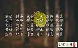 古典文学取名字女孩