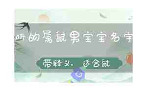 生肖鼠的男宝宝取什么小名好