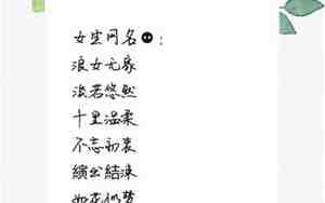 生僻字网名女生霸气