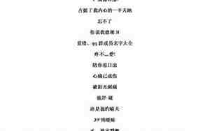 个性网名繁体字大全