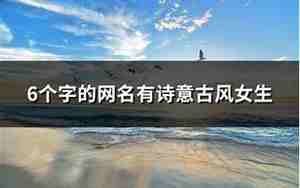 6个字的网名，6个字的网名有诗意儒雅
