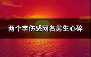 最伤感的网名男生网名两个字