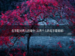 名字配对两人的缘分(从两个人的名字看婚姻)