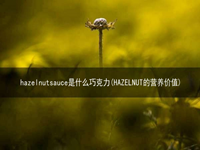 hazelnut sauce是什么巧克力(HAZELNUT的营养价值)